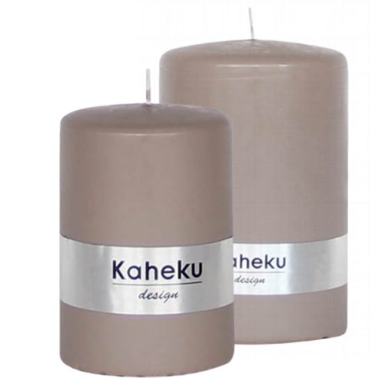 Kaheku Zylinder Kerze Powder, Taupe in verschiedenen Größen
