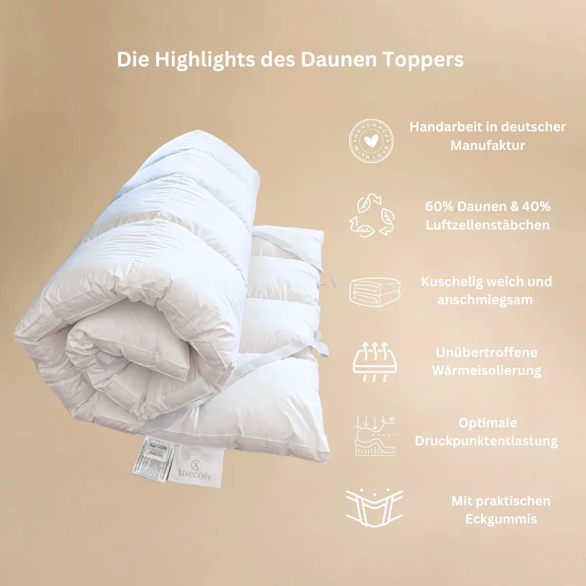 LuxeCosy Daunen Topper