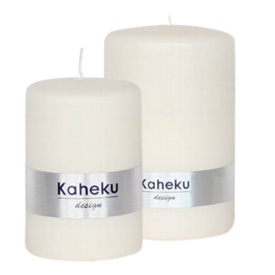 Kaheku Zylinder Kerze Powder, Creme, 10 cm 
