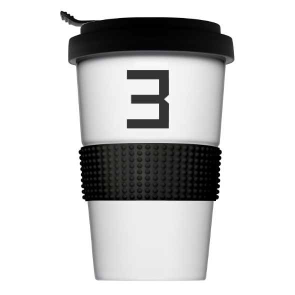Mahlwerck Coffee2Go Kaffeebecher mit Deckel, weiß