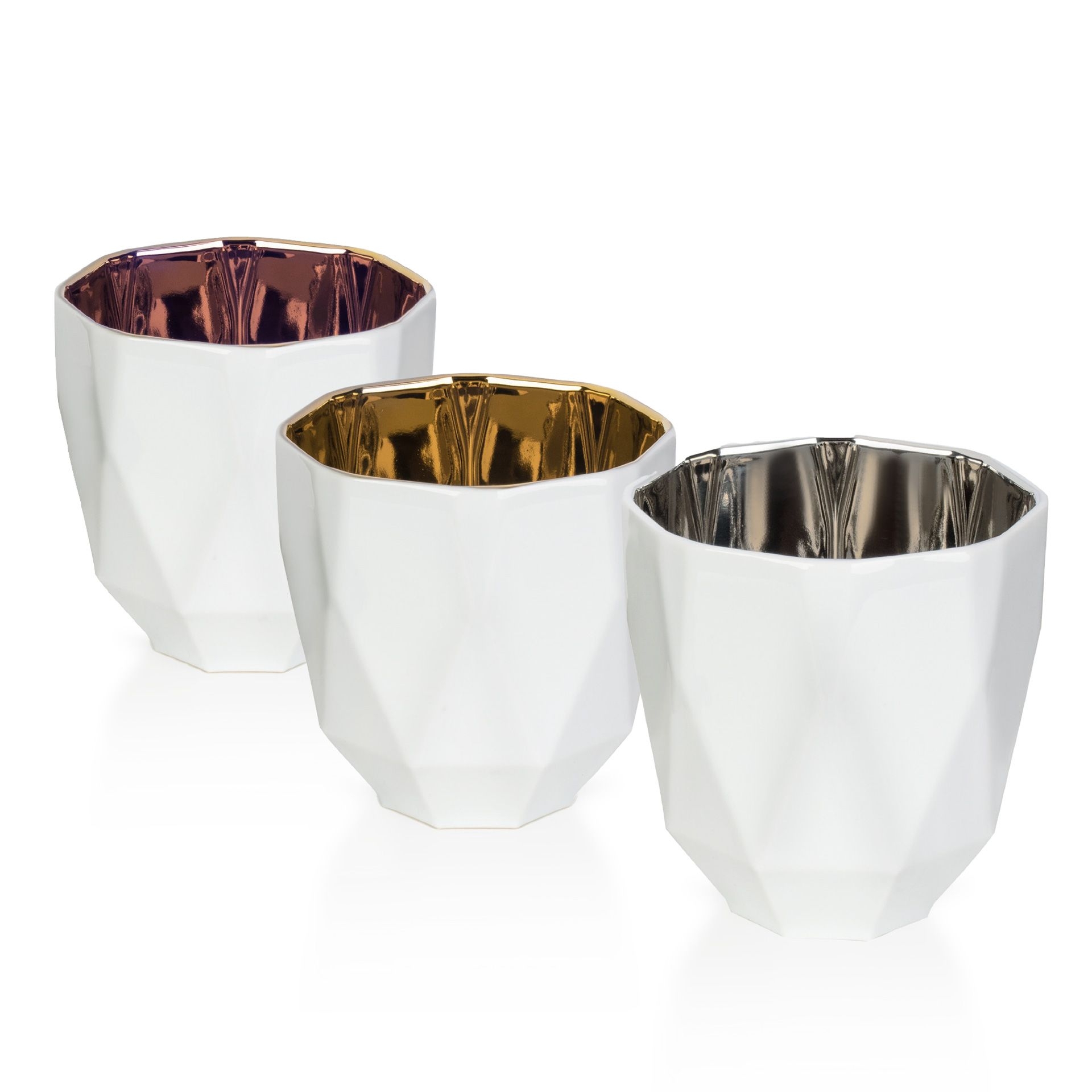 Mahlwerck Windlicht Poly Gold, Pearl White
