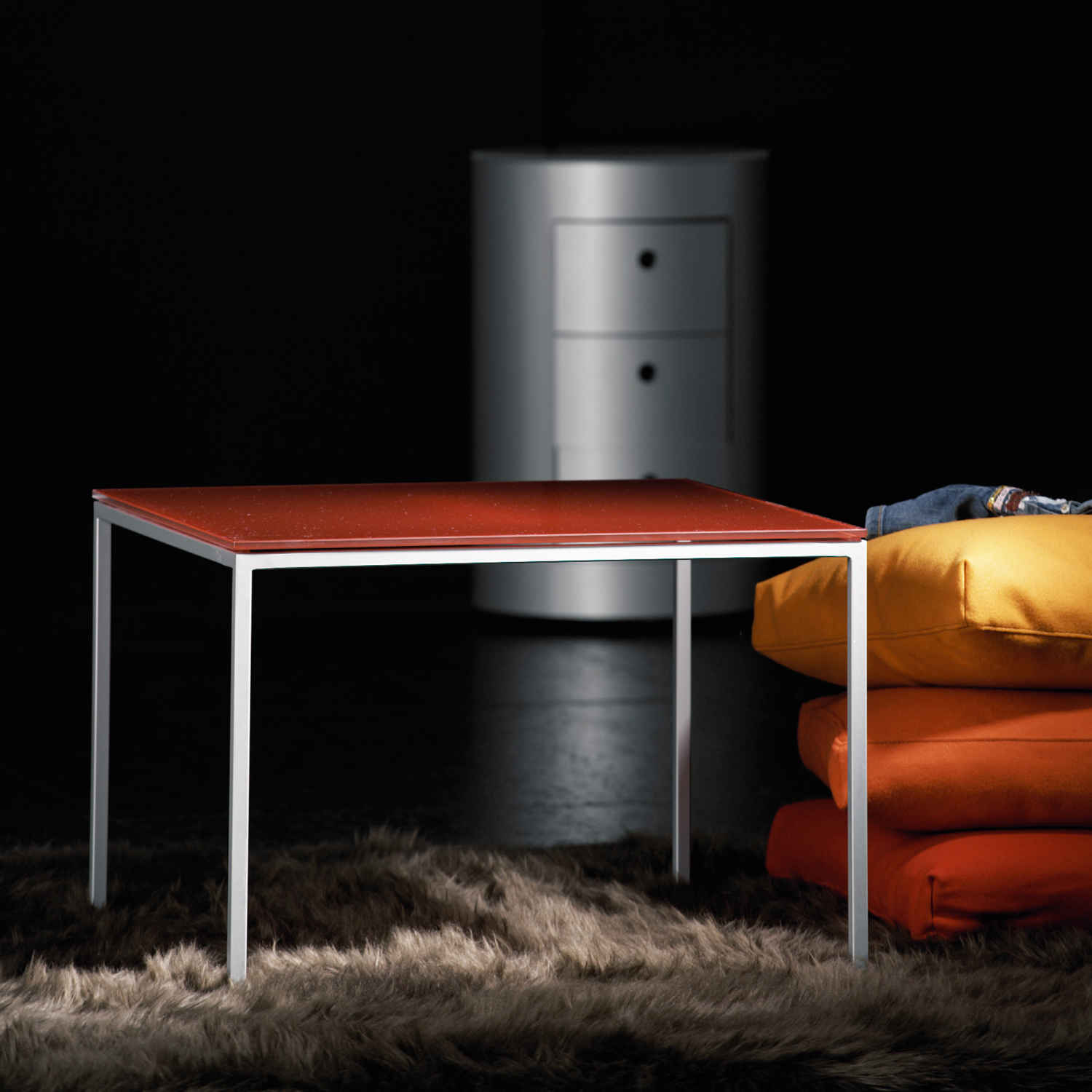 Jan Kurtz Classico Couch- und Beistelltisch, 110 x 60 cm, rot